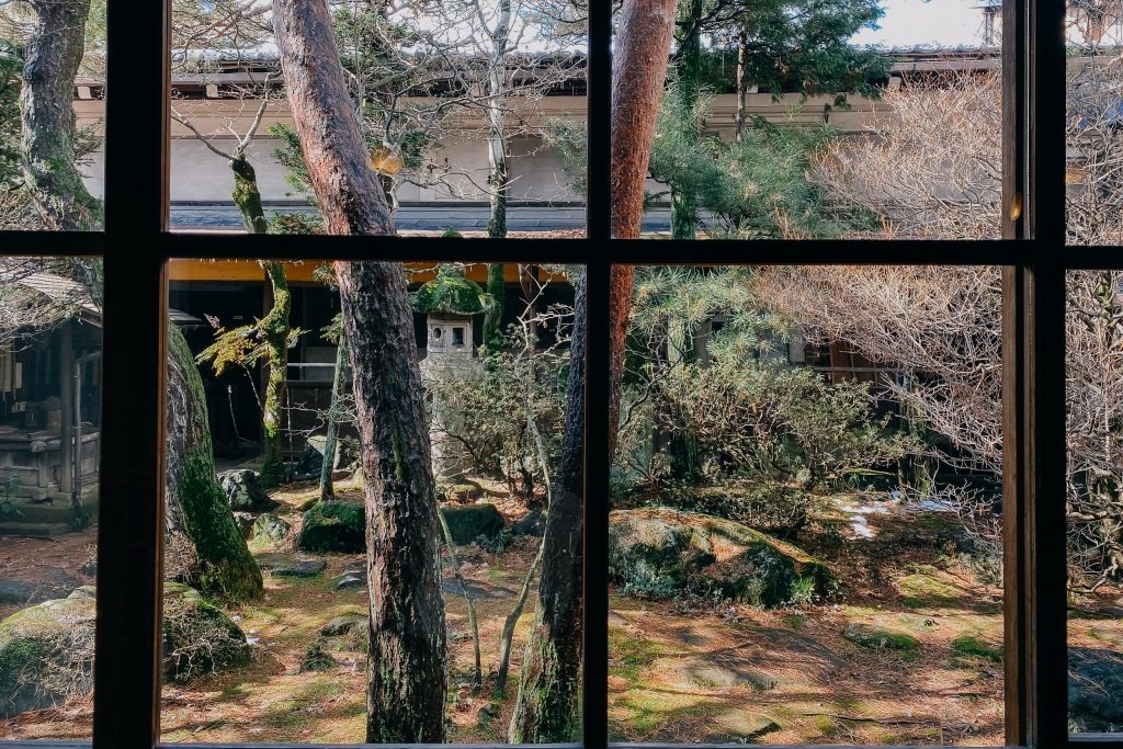 a view onto one of takayama's beautiful gardens