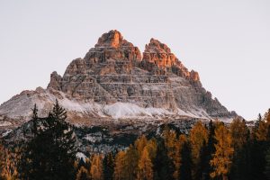 Sun rising over the three peaks when you're on the road how to get to Tre Cime di Lavaredo/Drei Zinnen